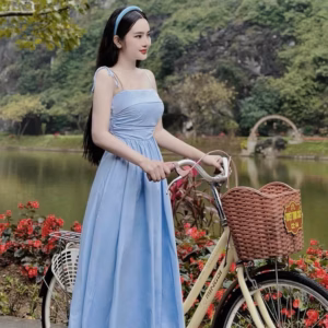 Đầm 2 Dây Cột Nơ(Có Mút Ngực)Mocking Thân Sau Bh755- Nana House