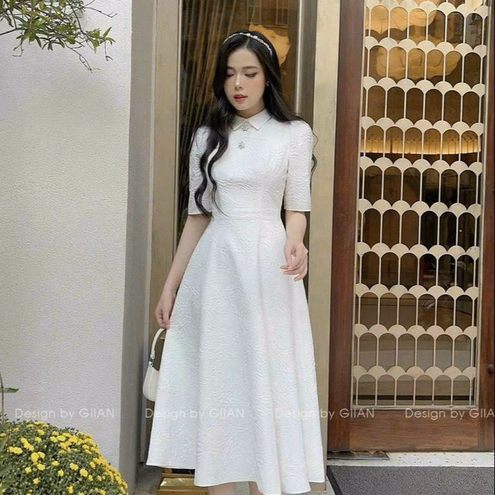 Đầm Váy Nữ Gấm Tay Lỡ Cổ Trụ Bh909-Nana House - Ảnh 2