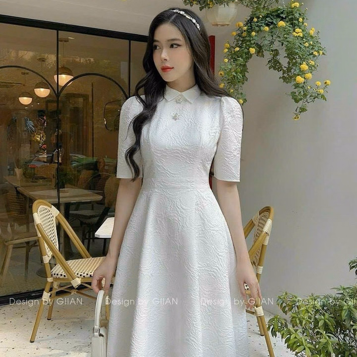 Đầm Váy Nữ Gấm Tay Lỡ Cổ Trụ Bh909-Nana House - Ảnh 4