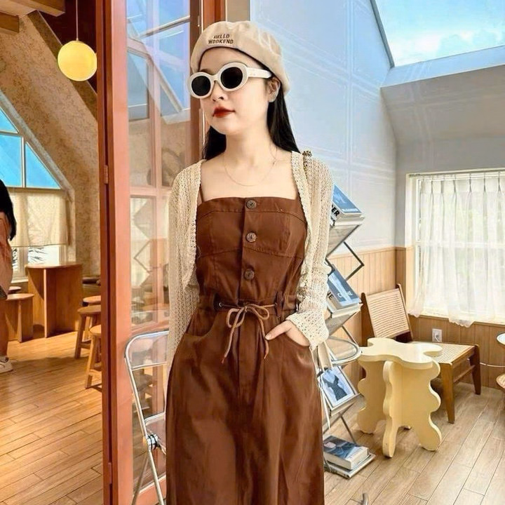 Set Áo Khoác Ren Kèm Đầm Rút Dây Eo Bh1003-Nana House - Ảnh 4