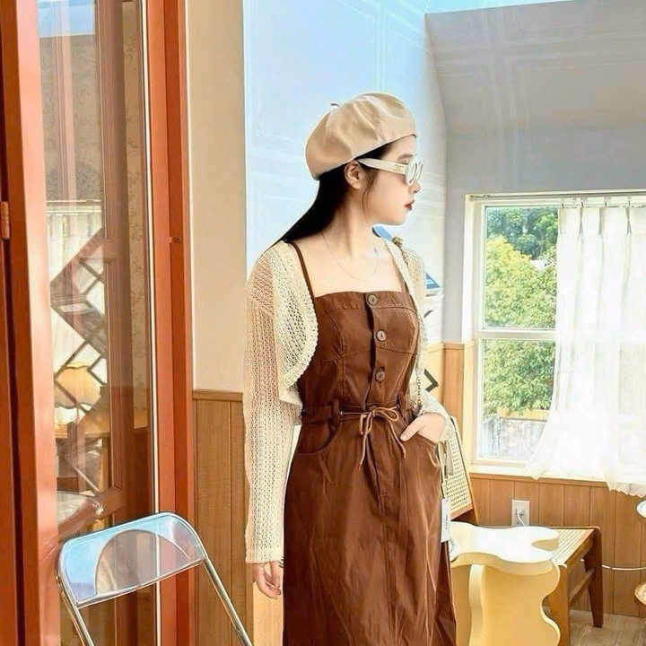 Set Áo Khoác Ren Kèm Đầm Rút Dây Eo Bh1003-Nana House - Ảnh 5