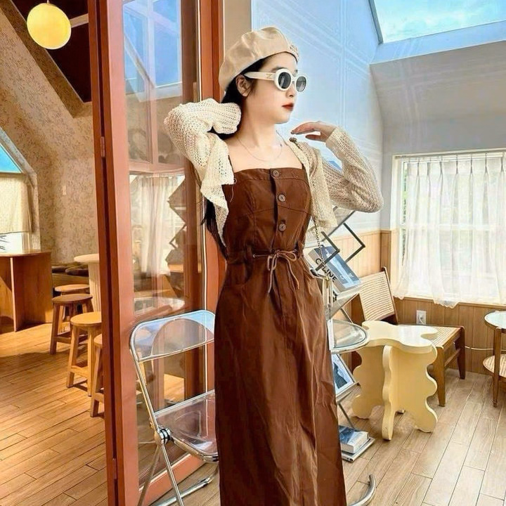 Set Áo Khoác Ren Kèm Đầm Rút Dây Eo Bh1003-Nana House - Ảnh 2