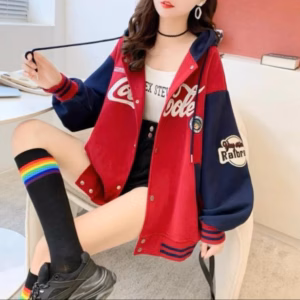 Áo Khoác Nỉ Nữ Có Nón In Chữ Áo Form Chuẩn Phối Tay Cá Tính - Htm Fashion