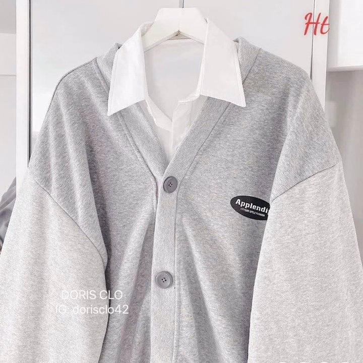 Áo Khoác Nỉ Nữ Cadigan Nút Cài In Hình Siêu Dễ Thương - Htm Fashion - Ảnh 2