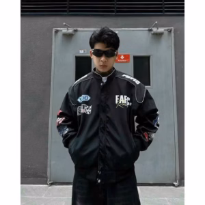 Áo Khoác Dù Nam Nữ 2 Lớp In Chữ Fafic Phối Cánh Tay Cá Tính Form Rộng - Htm Fashion