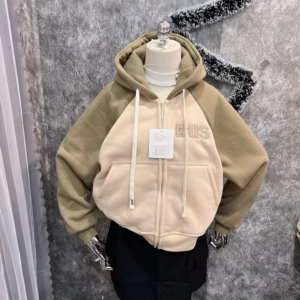 Áo Khoác Nỉ Nữ Dáng Lửng Dây Kéo Thêu Chữ Rus Siêu Đỉnh Phong Cách - Htm Fashion