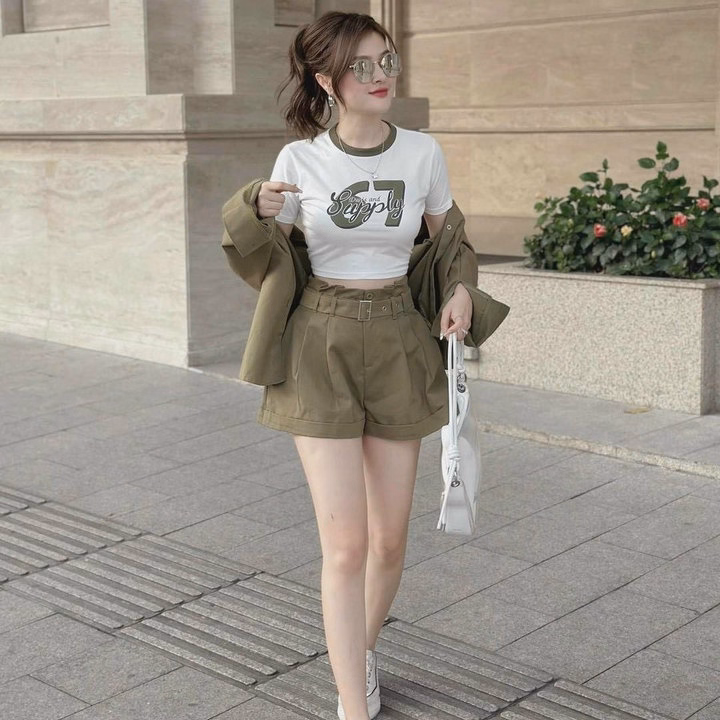 Set Bộ Thun Đùi Lửng Vải Cotton Co Dãn Thoải Mái Form Chuẩn - Htm Fashion