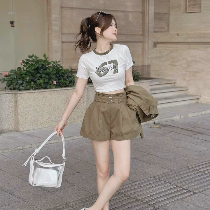 Set Bộ Thun Đùi Lửng Vải Cotton Co Dãn Thoải Mái Form Chuẩn - Htm Fashion - Ảnh 2