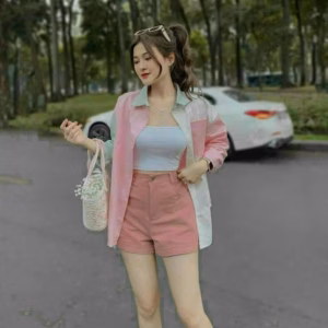 Set Bộ Đồ Thun 3 Món Chất Tuyết Áo Cotton Siêu Dễ Thương - Htm Fashion