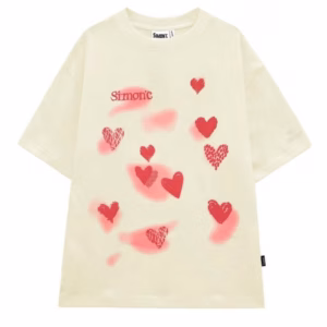 Áo Phông Trái Tim Đỏ Màu Be