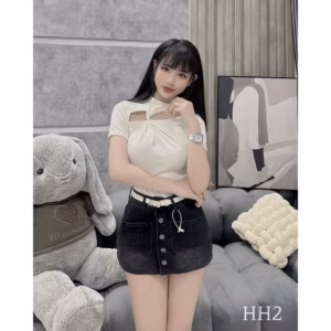 Áo Thun Cộc Tay Kiểu Dáng Xoắn Kép Khoét Vai Sang Chảnh Dành Cho Bạn Nữ Slcxa252