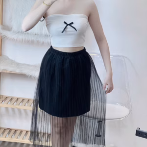 Chân Váy Xốp Hạt Phối Voan - Lê Phương Boutique