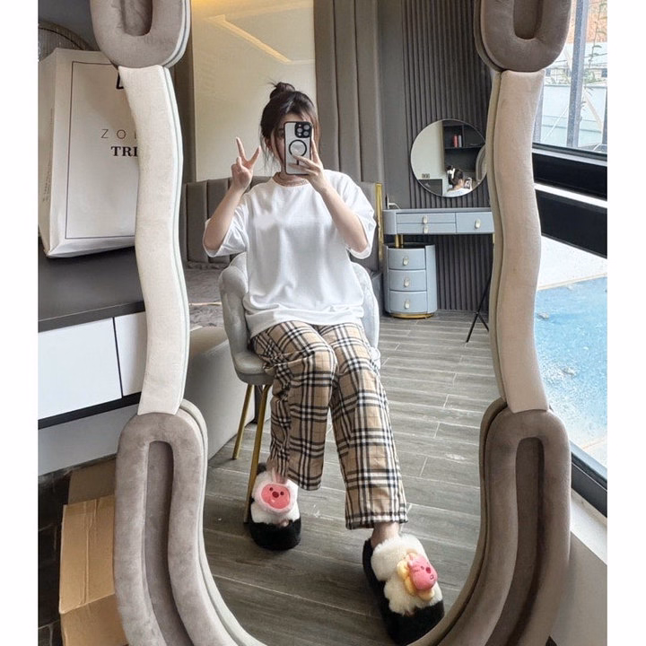 Set Quần Caro Vàng Kiểu Mới + Áo Phông Trơn - Ảnh 8