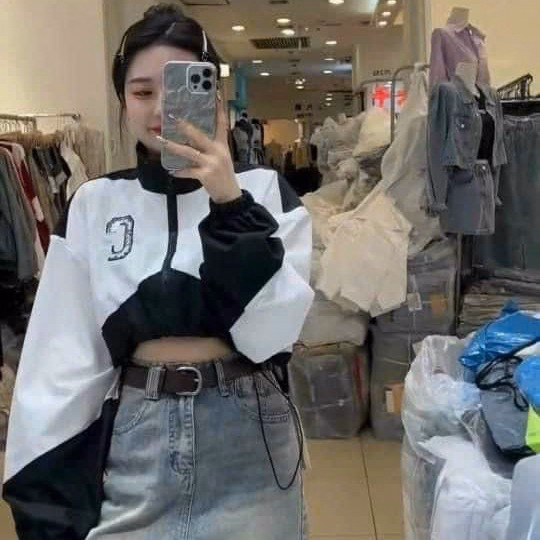 Áo Khoác Dù Nữ 2 Lớp Dáng Lửng In Chữ C Siêu Đẹp Phong Cách Hot - Htm Fashion - Ảnh 4