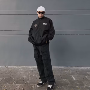 Áo Khoác Dù Nam Nữ 2 Lớp In Hình Áo Có Dây Kéo 2 Hướng Không Nón