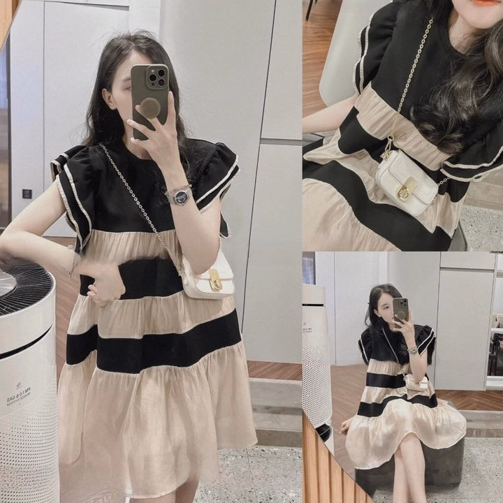 Đầm Váy Nữ Phối Voan Tay Cánh Tiên Bt908- Nana House - Ảnh 3