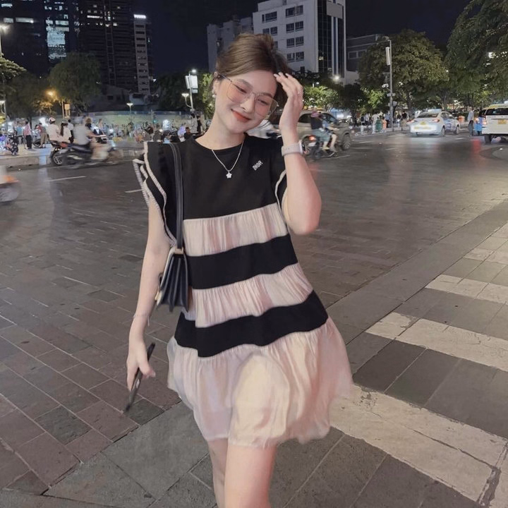 Đầm Váy Nữ Phối Voan Tay Cánh Tiên Bt908- Nana House - Ảnh 2