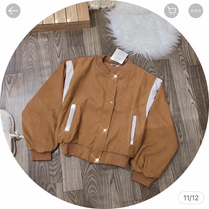 Áo Khoác Bomber Nữ Dáng Lửng Nút Bấm Áo Trơn Cực Đẹp Phong Cách - Htm Fashion - Ảnh 3
