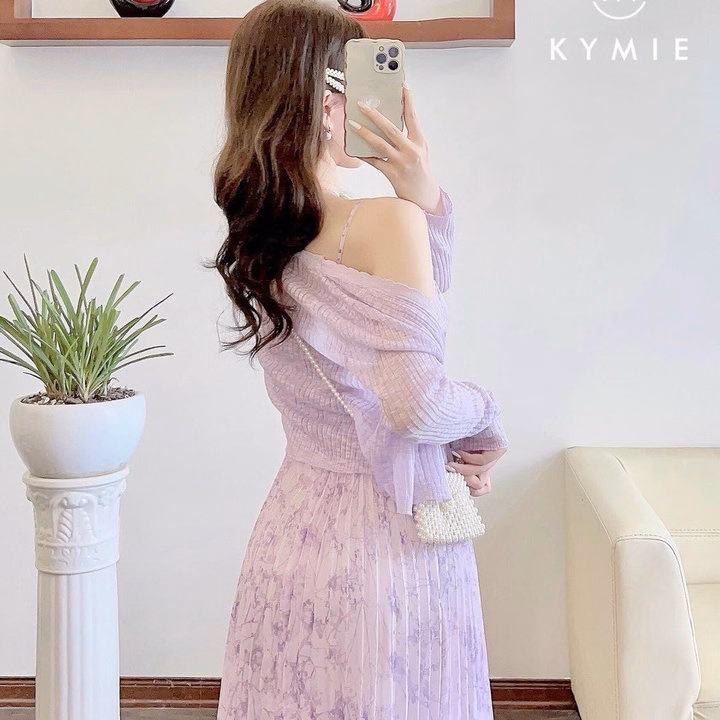 Set Đầm Voan Dập Ly Xếp Ngực Kèm Áo Khoác Sh1459- Sam Store - Ảnh 6