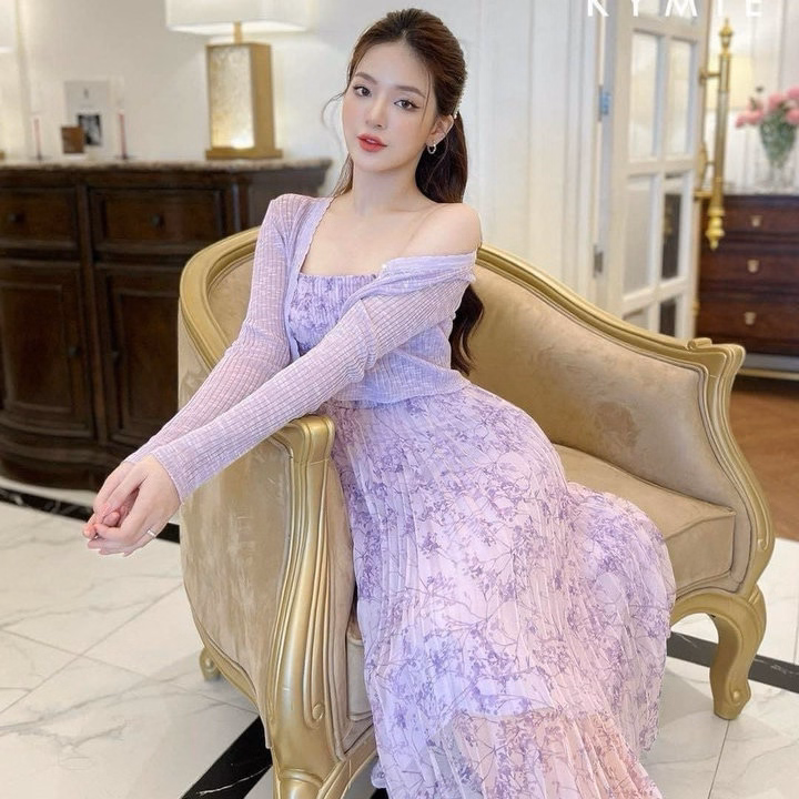 Set Đầm Voan Dập Ly Xếp Ngực Kèm Áo Khoác Sh1459- Sam Store - Ảnh 8