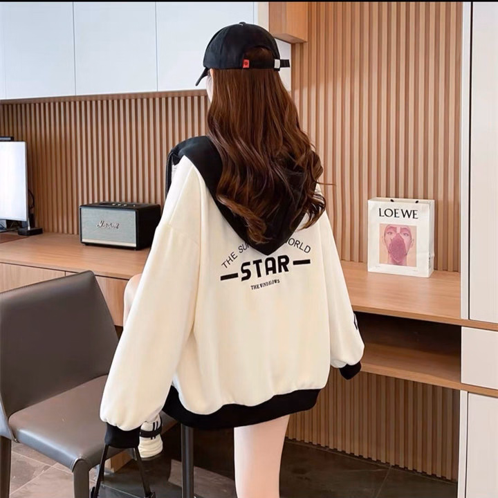 Áo Khoác Nỉ Dây Kéo Phối Túi Ngực Thêu Chữ R Dây Viền Siêu Xinh Form Rộng Ut33 - Golden Dream - Ảnh 3