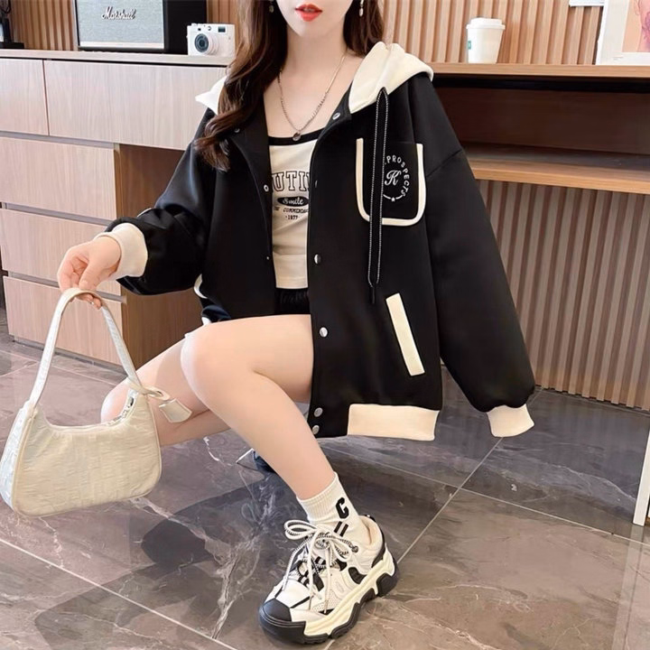 Áo Khoác Nỉ Dây Kéo Phối Túi Ngực Thêu Chữ R Dây Viền Siêu Xinh Form Rộng Ut33 - Golden Dream - Ảnh 7