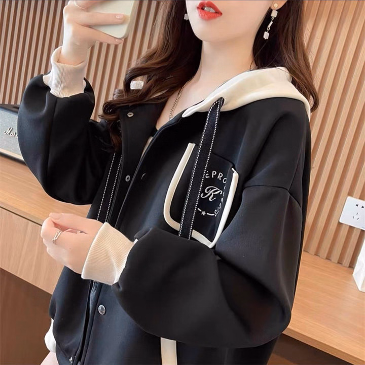 Áo Khoác Nỉ Dây Kéo Phối Túi Ngực Thêu Chữ R Dây Viền Siêu Xinh Form Rộng Ut33 - Golden Dream - Ảnh 8