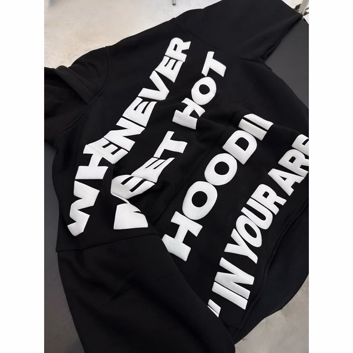 Áo Nỉ Hoodie Chữ Nổi Whenever Meet Siêu Hot - Htm Fashion - Ảnh 2