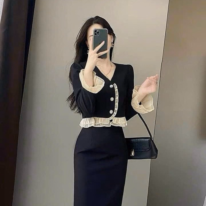 Set Áo Tay Bèo Voan Cài Nút Thật Kèm Chân Váy Sh807- Sam Store - Ảnh 4