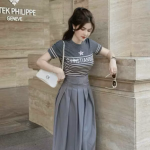 Sét Xám Áo Christiant Dior Mix Quần Ống Rộng Sh85J- Sam Store