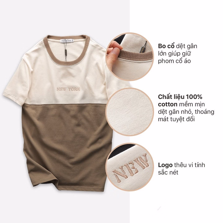 Áo Thun Cổ Tròn Newyork Phối Chất Cotton Mềm Mịn Thoáng Mát P221 - Lady'S Passion - Ảnh 3