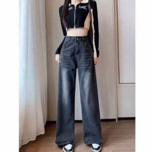 Quần Jean Ống Rộng Suông Dài 98Cm Lưng Thun Phía Sau Bhgs - Be Yourself