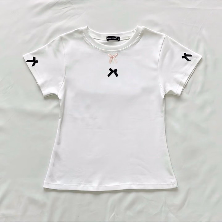 Áo Thun Cotton Nữ Form Babytee Phối Nhiều Nơ Xinh Cho Các Nàng Tp29 - Phương Store - Ảnh 4