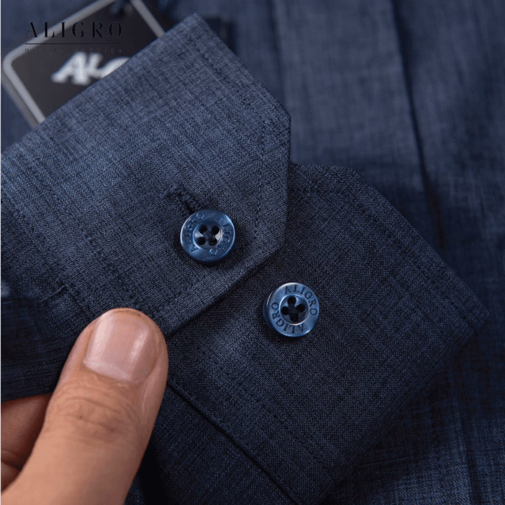 Áo Sơ Mi Nam Công Sở Dài Tay Aligro Màu Navy Algs158 - Aligro - Ảnh 4