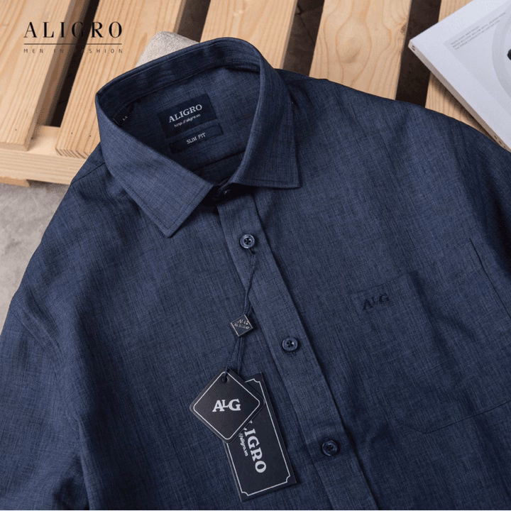 Áo Sơ Mi Nam Công Sở Dài Tay Aligro Màu Navy Algs158 - Aligro - Ảnh 3