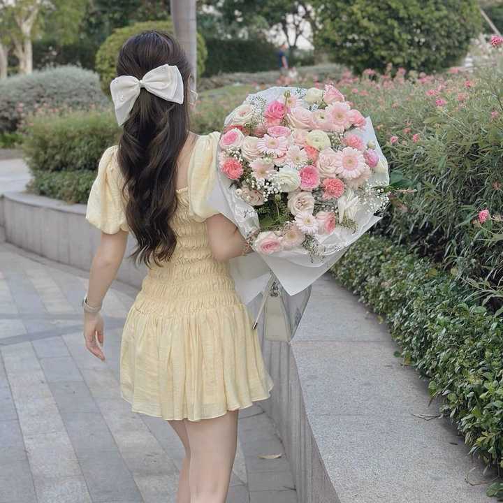 Đầm Tay Phồng Gắn Nơ Mocking 2 Thân Bh95U- Nana House - Ảnh 7