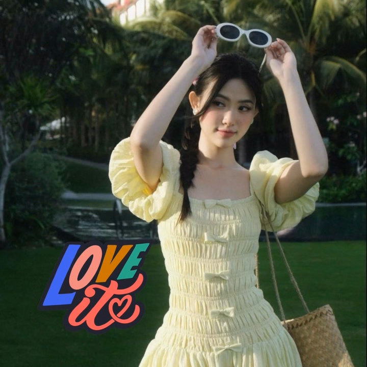 Đầm Tay Phồng Gắn Nơ Mocking 2 Thân Bh95U- Nana House - Ảnh 11