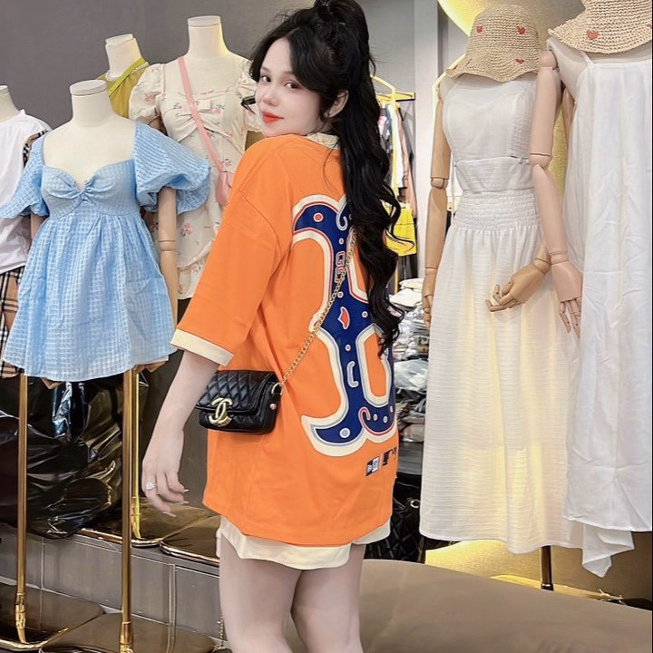 Đồ Bộ Nữ Vải Thun Cotton Xịn Xò In Nổi Chữ B Lớn Form Rộng Siêu Đẹp Tp20 - Golden Dream