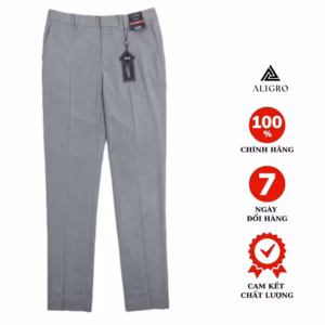 Quần Âu Nam Aligro Màu Ghi Form Chuẩn Slimfit Vải Cotton Cao Cấp Cực Tôn Dáng, Lịch Sự Algo1027 - Aligro