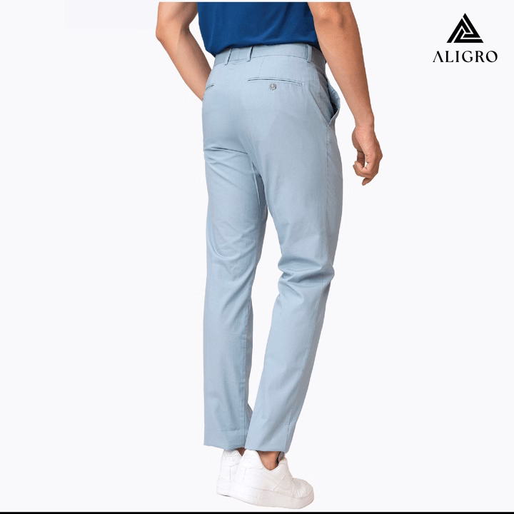 Quần Kaki Nam Aligro Trơn Màu Xanh Da Trời, Ôm Vừa, Tôn Dáng, Thoải Mái Algk028 - Aligro - Ảnh 4