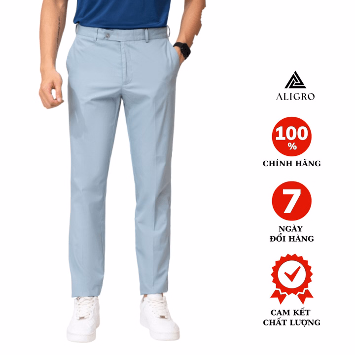Quần Kaki Nam Aligro Chất Liệu Cao Cấp Co Dãn Thoải Mái Phom Ôm Vừa Tôn Dáng Trẻ Trung Khỏe Khoắn Algk027 - Aligro