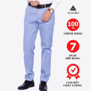 Quần Kaki Nam Aligro Xanh Da Trời Chất Liệu Kaki Mềm Mịn Cao Cấp, Kiểu Dáng Slimfit Algk021 - Aligro