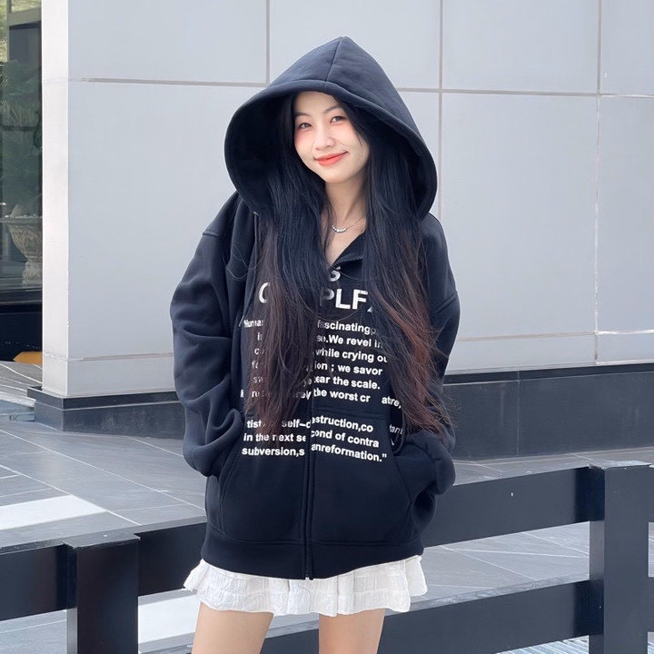 Áo Khoác Nỉ Hoodie Zip Mankind 2 Màu Xám/Đen Form Rộng Unisex Nam Nữ - Ảnh 5