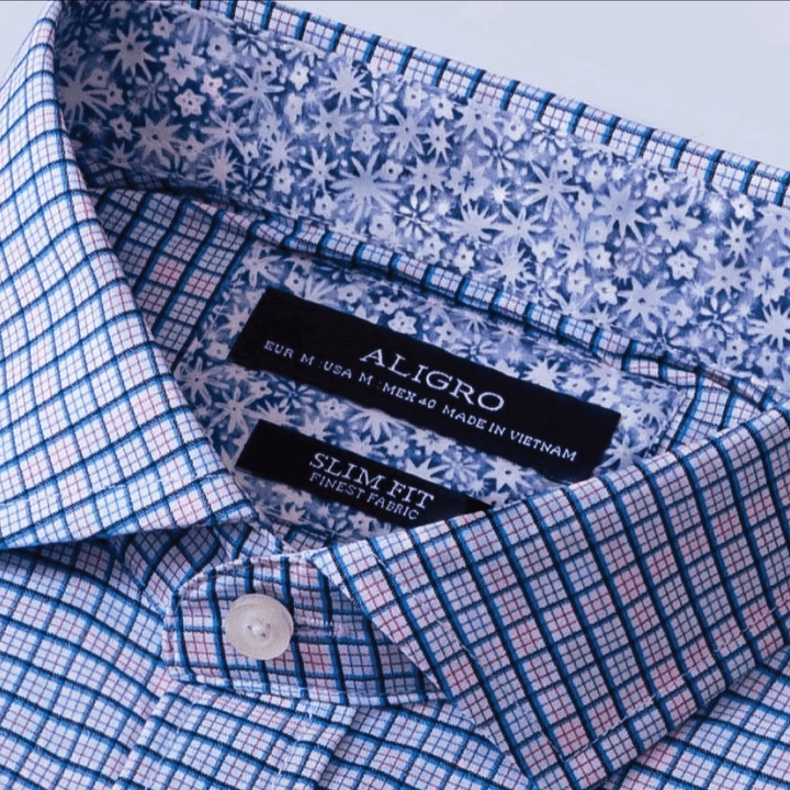 Áo Sơ Mi Dài Tay Nam Aligro Kẻ Xanh Trắng Algs176 - Aligro - Ảnh 8