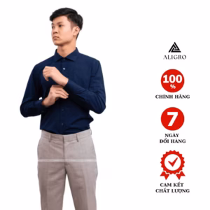 Áo Sơ Mi Dài Tay Aligro Tím Than Form Slimfit Algs173 - Aligro