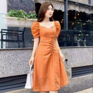 Đầm Váy Nữ Tay Phồng Rút Dây Sh85T- Sam Store