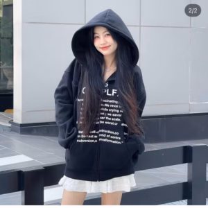 Áo Khoác Hoodie Nam Nữ Có Nón Phối Khóa Kéo In Nhiều Chữ Nankind -Htm Fashion