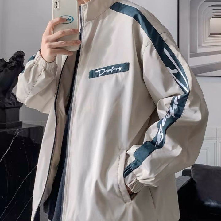 Áo Khoác Dù Ép 3 Lớp Nam Nữ Túi Có Khóa Kéo Thiết Kế Sọc Tay Ngực Có Túi Nhỏ -Htm Fashion