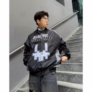 Áo Khoác Facfic Studio Nam Nữ Chất Dù 2 Lớp Cổ Đứng In 2 Mặt Phối Khóa Kéo -Htm Fashion