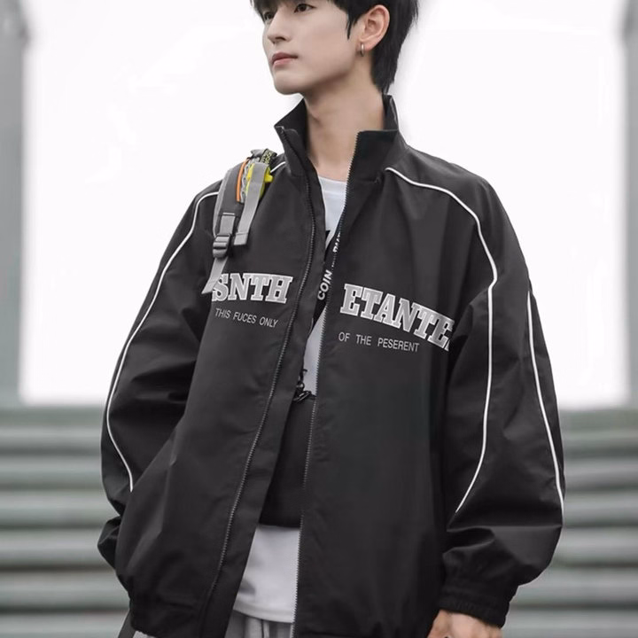 Áo Khoác Dù Ép 3 Lớp Nam Nữ Phối Tay Sọc In Chữ Kesnth -Htm Fashion - Ảnh 4